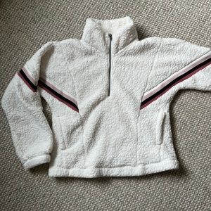 Abercrombie & Fitch Sherpa Faux Fur Half Zip Sweatshirt Pullover - Small
